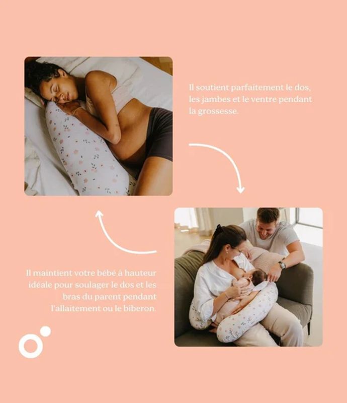 Coussin d'allaitement Buddy Peaches Babymoov explications 3