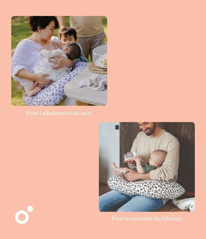 Coussin d'allaitement Softy Leopard Cream Babymoov explications 3