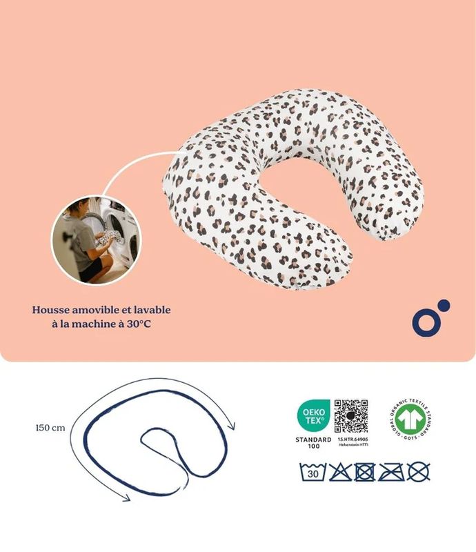 Coussin d'allaitement Softy Leopard Cream Babymoov explications 2