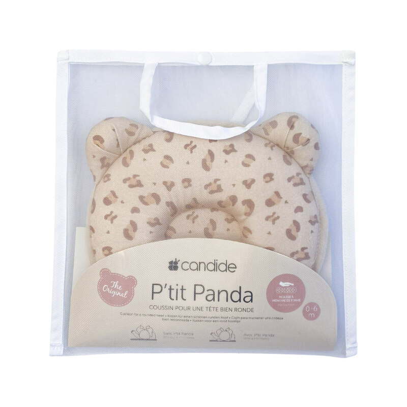Coussin cale-tête P'tit Panda Leopard Candide packaging