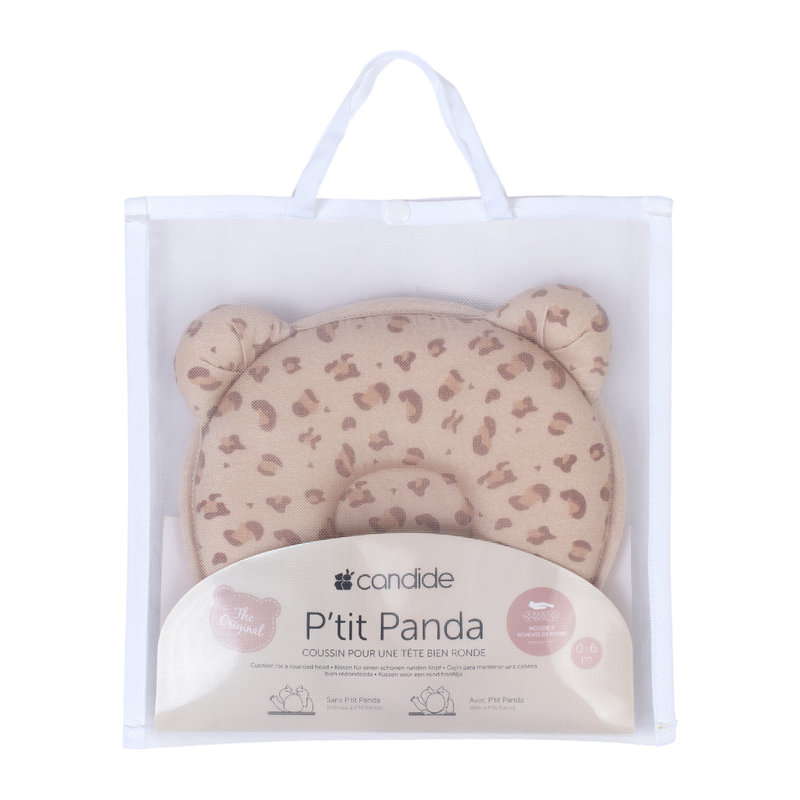 Coussin cale-tête P'tit Panda Leopard Candide packaging