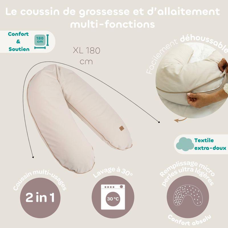 Coussin d'allaitement Big Flopsy French Terry Terre d'argile BEABA caractéristiques 2