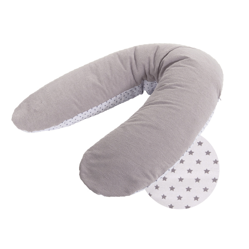 Coussin de maternité éponge Gris / Etoiles Tineo produit coté et aperçu arrière