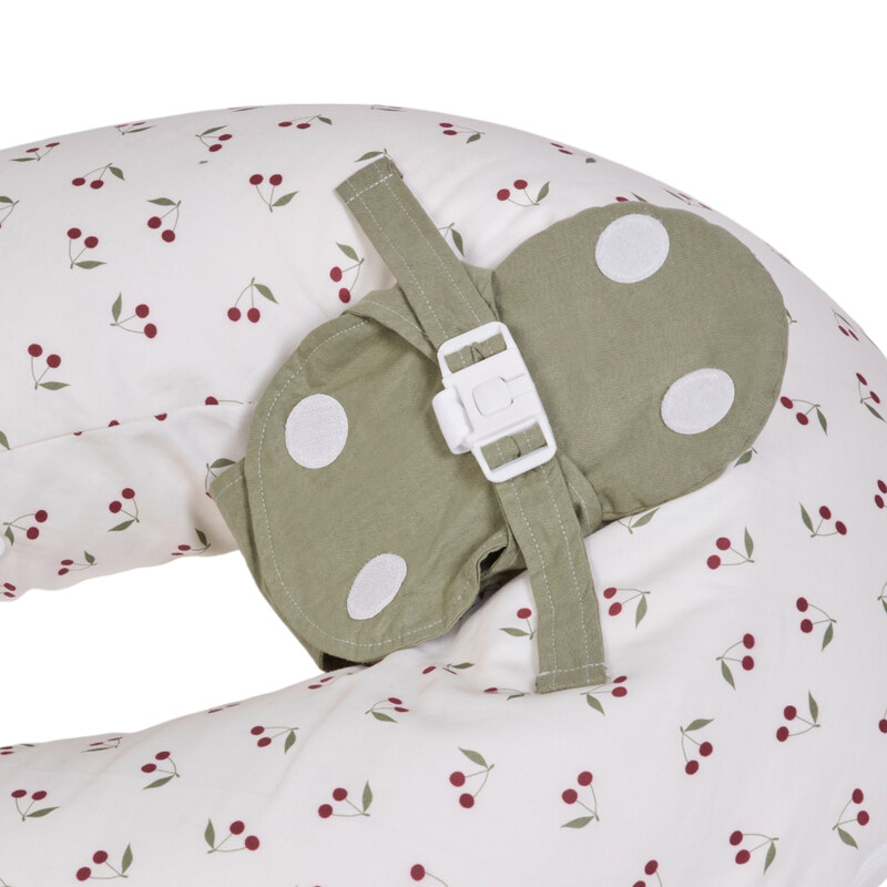 Coussin de maternité et d'allaitement Polyester-Coton Multirelax Cerises CANDIDE attache