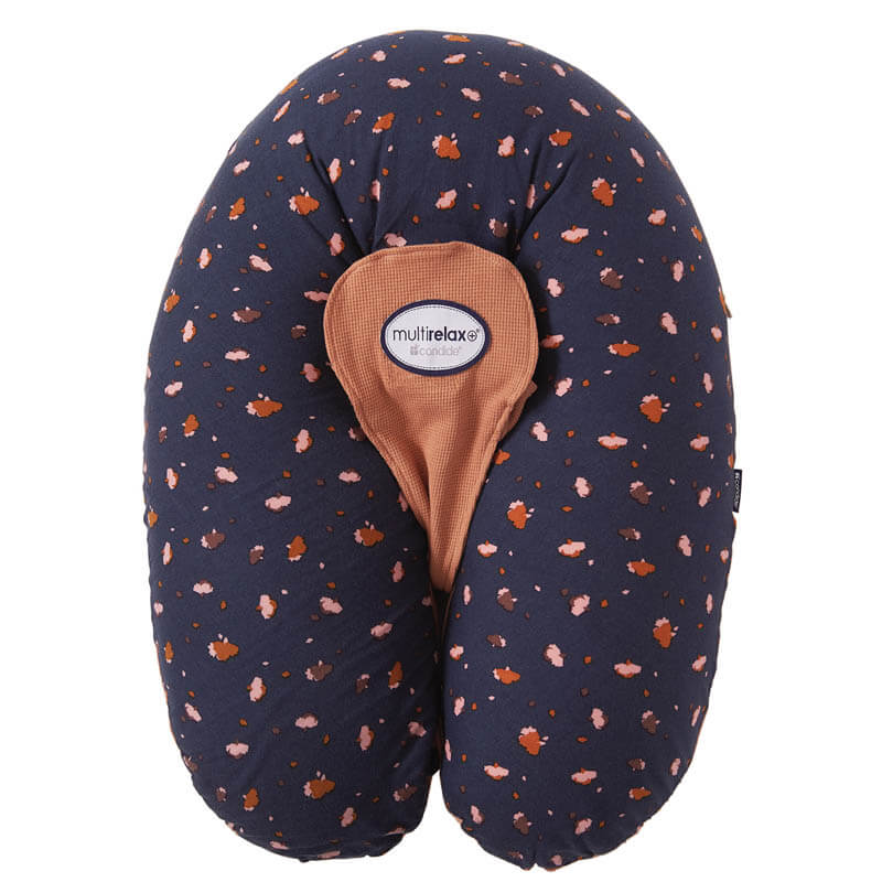 Coussin de maternité et d'allaitement Multirelax jersey Fleur Cassonade Candide face