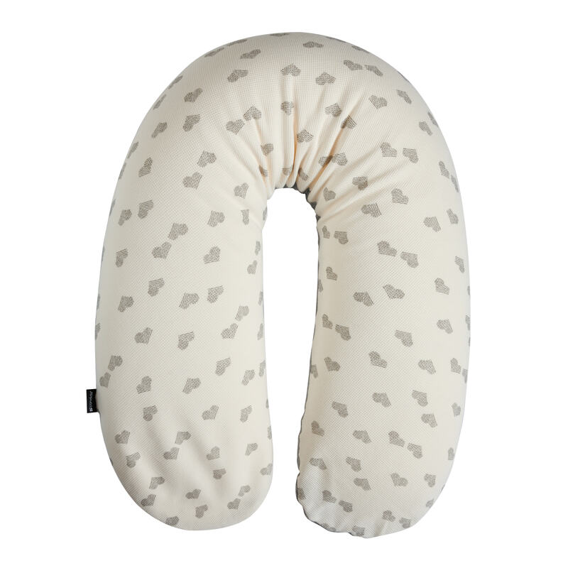 Coussin de maternité Jersey cœurs/gris Candide face