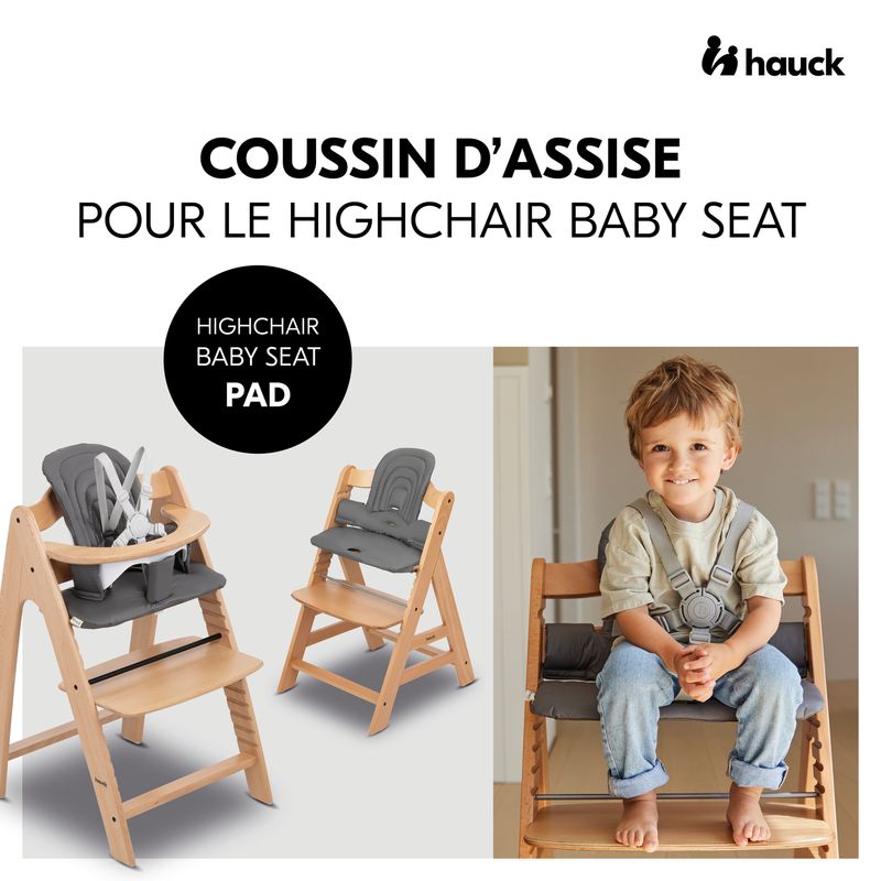 Coussin pour chaise haute Dark Grey Hauck coussin sur chaise