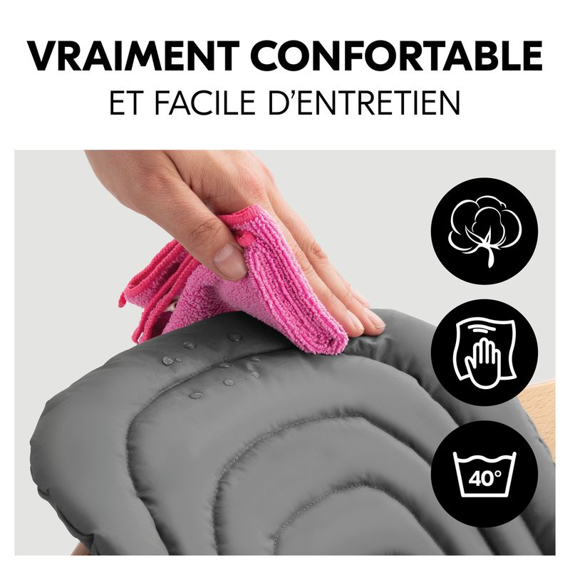 Coussin pour chaise haute Dark Grey Hauck entretien
