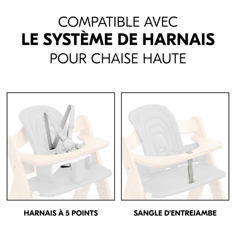 Coussin pour chaise haute Dark Grey Hauck harnais et babyset
