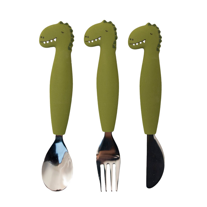 Couverts 3 pièces en silicone Mr. Dino Trixie produits 