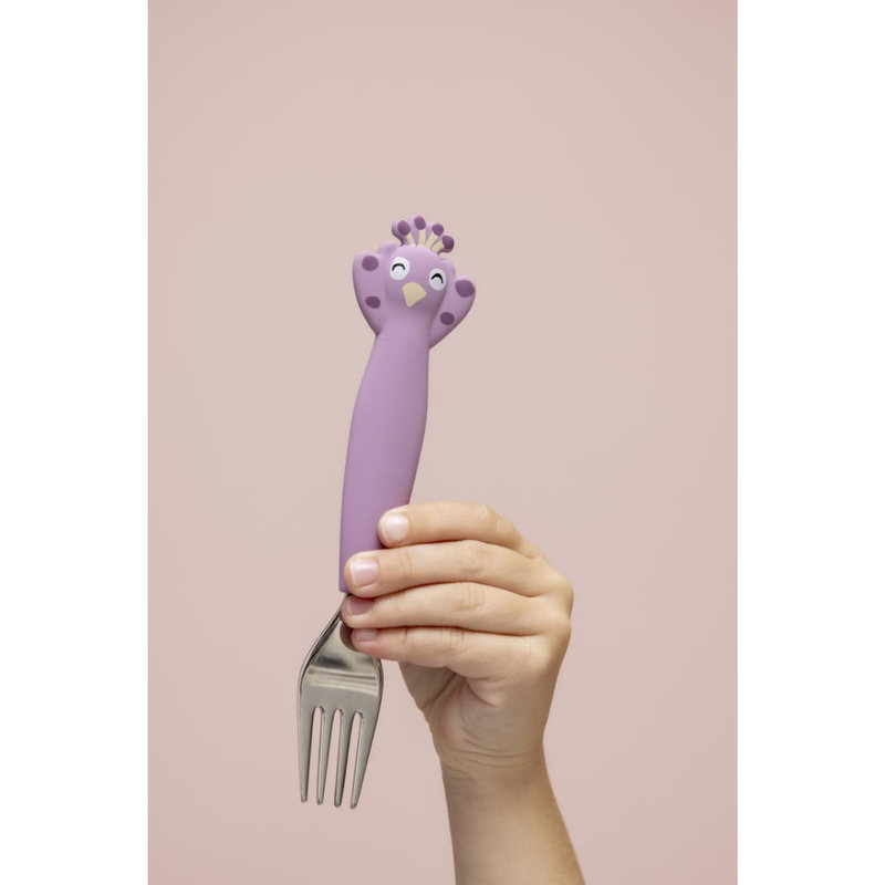 Couverts 3 pièces en silicone Mrs. Peacock Trixie lifestyle 1