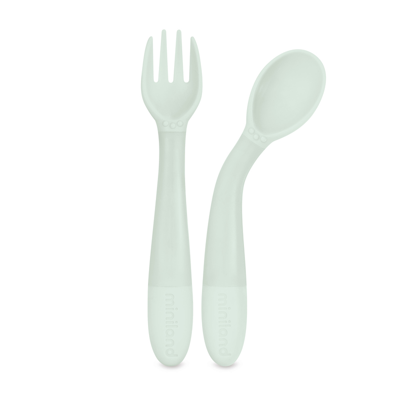 Couverts flexibles menthe Miniland produit face