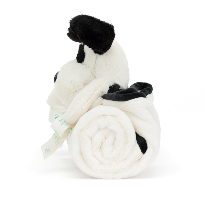 Couverture avec doudou Bashful Black & Cream Puppy Jellycat cote 