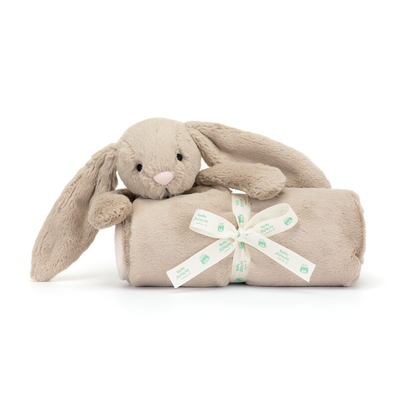 Couverture avec doudou Bashful Bunny Beige Blankie Jellycat avant