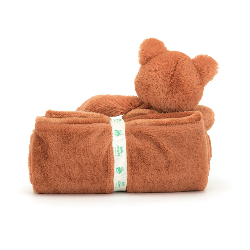 Couverture avec doudou Bashful Fox Cub Jellycat  derrière