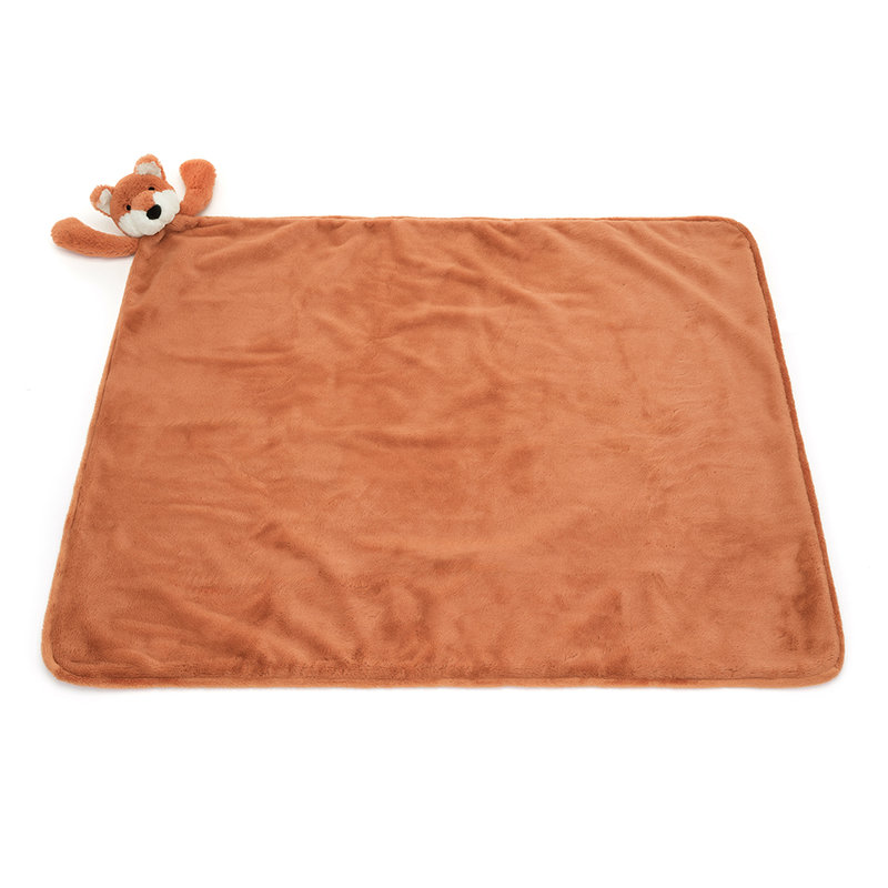 Couverture avec doudou Bashful Fox Cub Jellycat plat