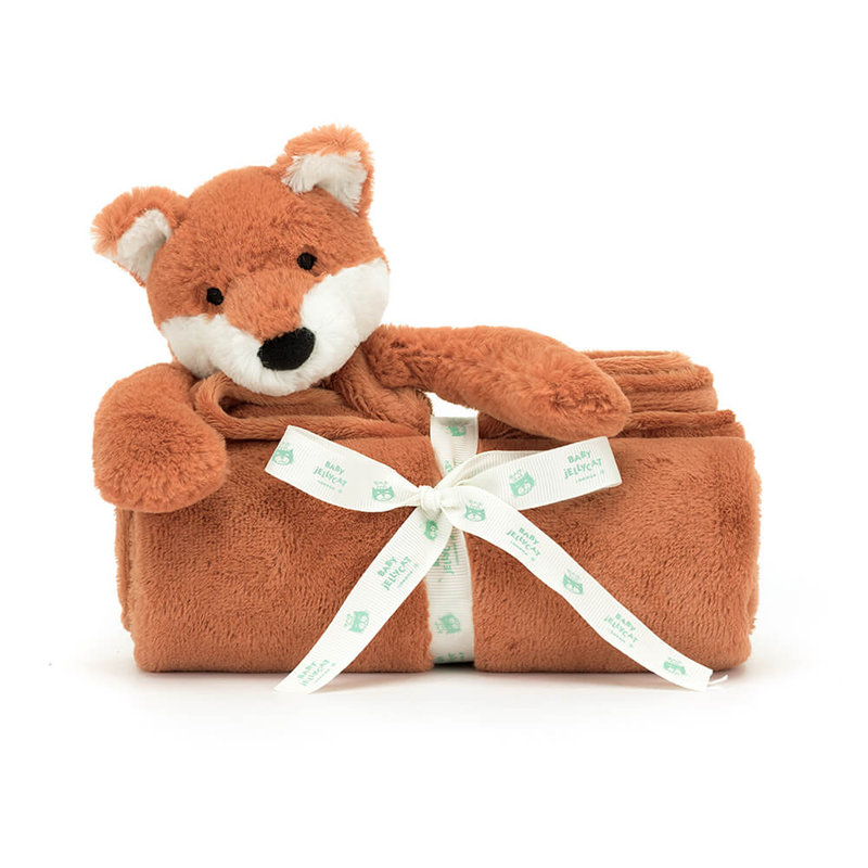 Couverture avec doudou Bashful Fox Cub Jellycat face 