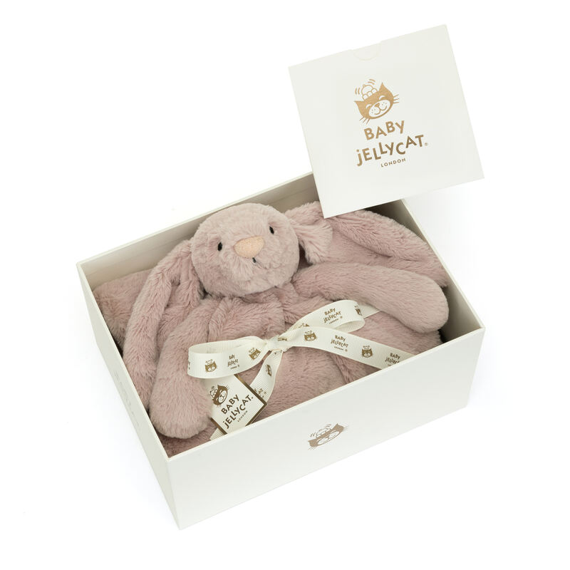 Couverture avec doudou Bashful Luxe Bunny Blankie Jellycat boite