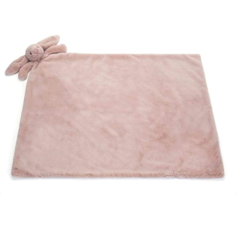 Couverture avec doudou Bashful Luxe Bunny Blankie Jellycat plat