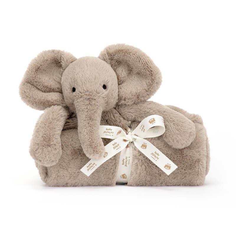 Couverture avec doudou Smudge Elephant Blankie Jellycat avant