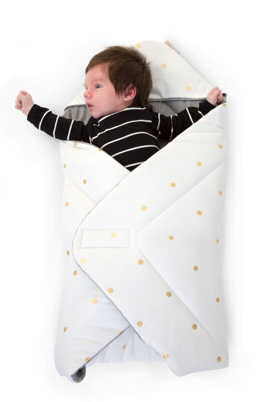 Couverture enveloppante 75 x 75 cm Jersey Gold Dots Childhome Enfant