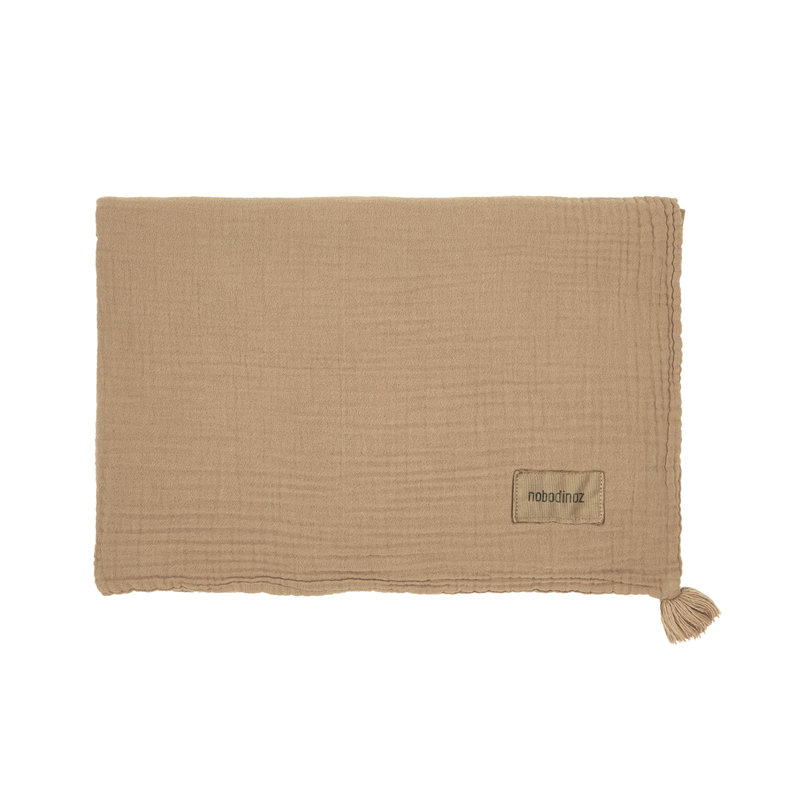 Couverture en double gaze de coton lavé Wabi-Sabi Nobodinoz Sesame