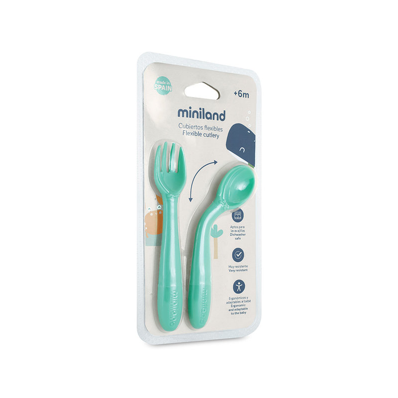 Couverts enfant flexibles Océan Miniland packaging 