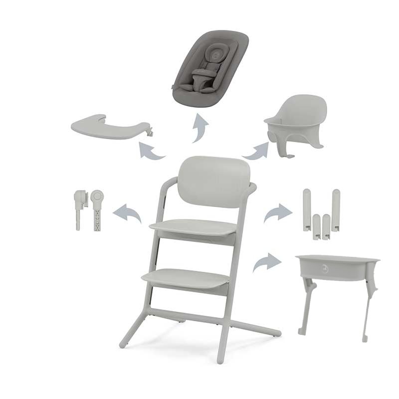 Chaise haute Lemo 2 4-en-1 + Kit Tour D'Apprentissage Lemo 2 Suede Grey