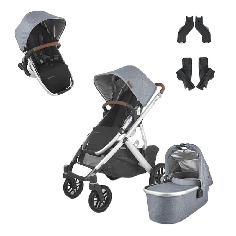 Pack poussette Vista V2 avec nacelle + second siège et adaptateurs Uppababy