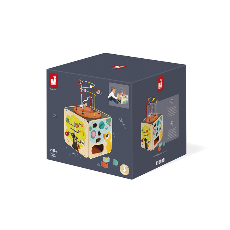 Cube géant d'activités en bois Maxi Looping Janod pack