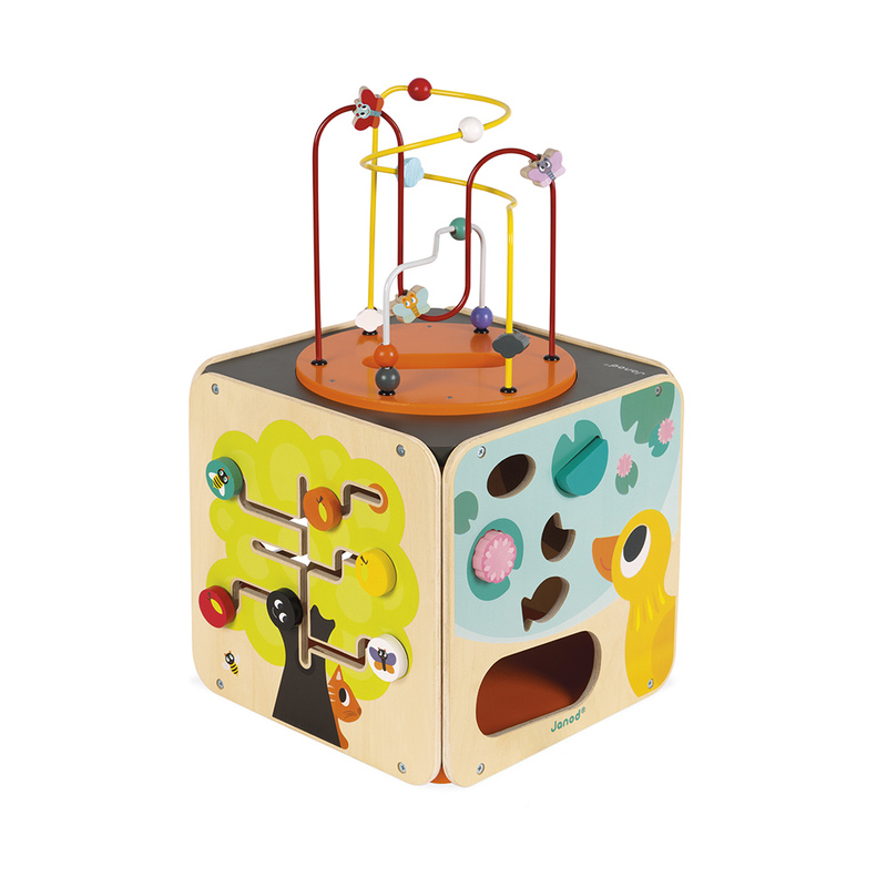 Cube géant d'activités en bois Maxi Looping Janod zoom