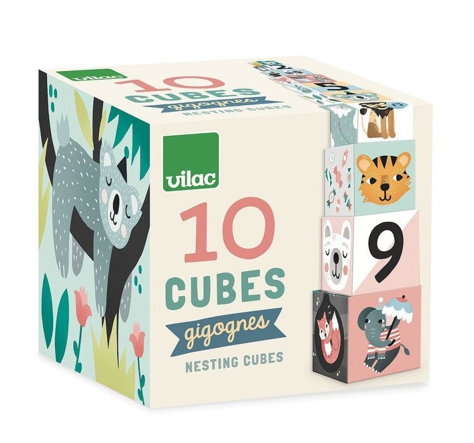 Cubes gigognes les animaux Michelle Carlslund Vilac Packaging