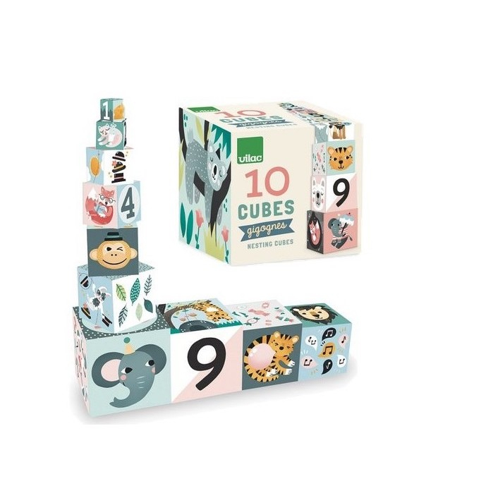 Cubes gigognes les animaux Michelle Carlslund Vilac Produit