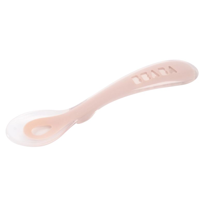 Cuillère d'apprentissage silicone 2ème âge Barbe à papa Beaba produit