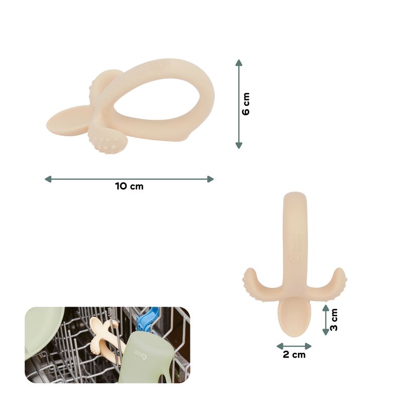 Cuillère de Dentition Beige Babymoov dimensions
