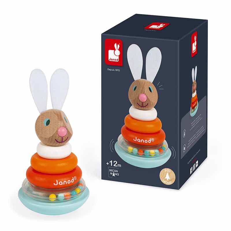 Culbuto Lapin empilable Janod Packaging