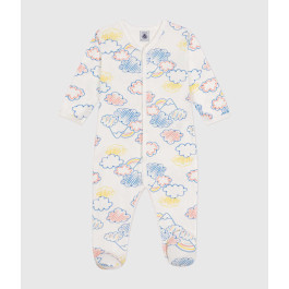 Pyjama en coton imprime arc en ciel bebe Marshmallow Multicolor Petit Bateau Bambinou