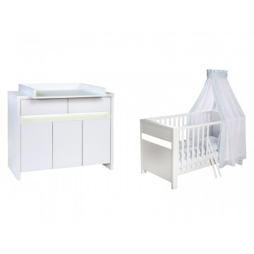 chambre bebe commode lit kit Planete Blanc Schardt BamBinou