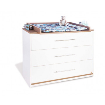 Commode à langer Tuula blanc et noyer Pinolino BamBinou.com