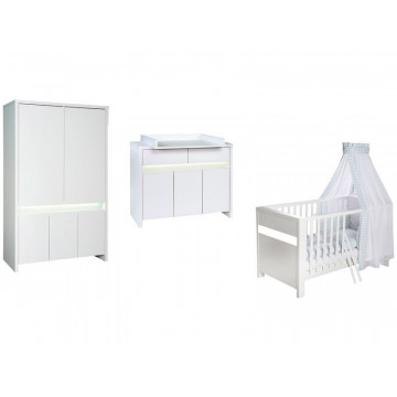 chambre bebe planete blanc lit kit transformation commode armoire Schardt BamBinou