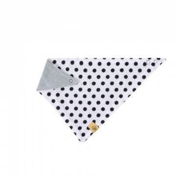 Bavoir bandana mousseline coton Little Chums étoiles Blanc réversible Lassig-Bambinou