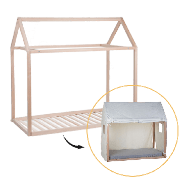Kit Lit Cabane 70x140 avec Sommier et Toile Childhome produits 