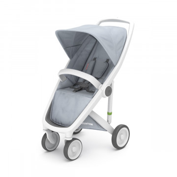 Poussette Upp Classic : Châssis blanc, Assise classic grise Greentom BamBinou