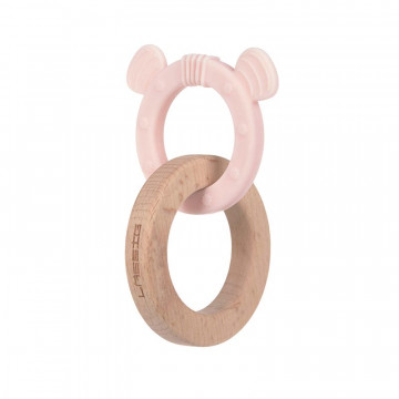 Anneau de dentition en bois et silicone Little Chums Souris Lässig