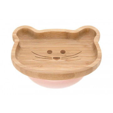 Assiette en bois de bambou Little Chums Souris Lassig Produit