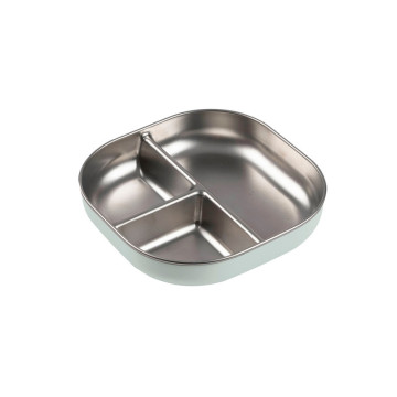 Assiette compartimentée inox Vert de gris Beaba produit