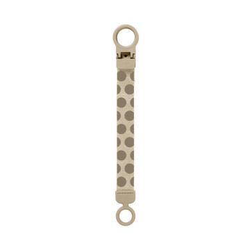 Attache-sucette Polka Mega Vanilla Dark Oak BIBS face