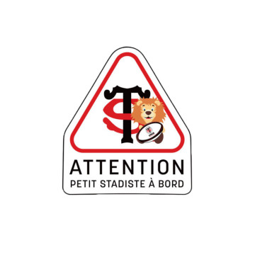 Autocollant Voiture Attention Petit Stadiste A Bord Stade Toulousain produit face