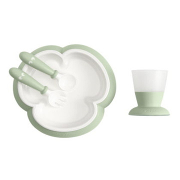 Ensemble repas bébé verre, couvert et assiette Babybjörn