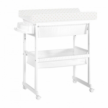 Baignoire table à langer Blanc à Pois Beige Micuna